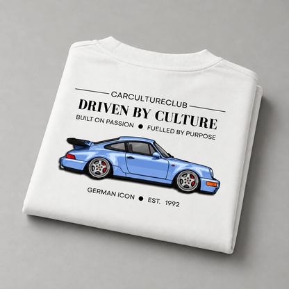 German White Icon T-shirt back print, folded view